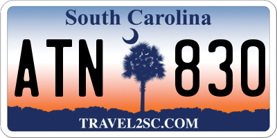 SC license plate ATN830