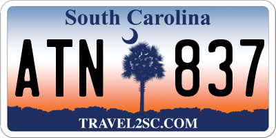 SC license plate ATN837
