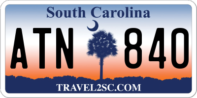 SC license plate ATN840