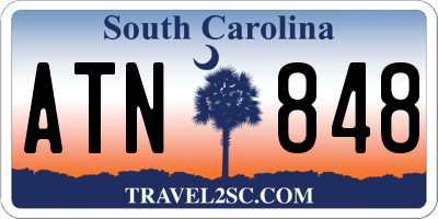 SC license plate ATN848