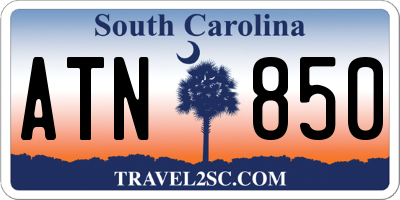 SC license plate ATN850