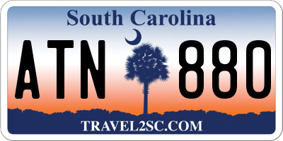 SC license plate ATN880