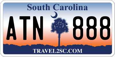 SC license plate ATN888