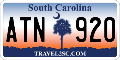 SC license plate ATN920