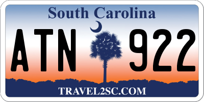 SC license plate ATN922