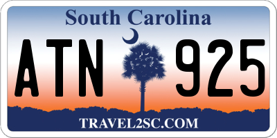 SC license plate ATN925