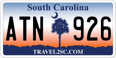 SC license plate ATN926