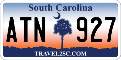 SC license plate ATN927