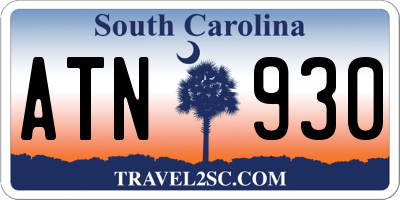 SC license plate ATN930