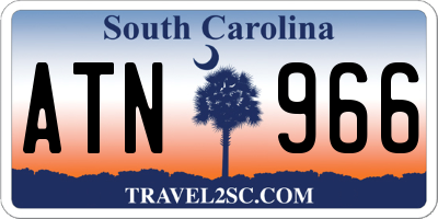 SC license plate ATN966