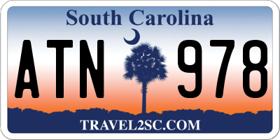 SC license plate ATN978