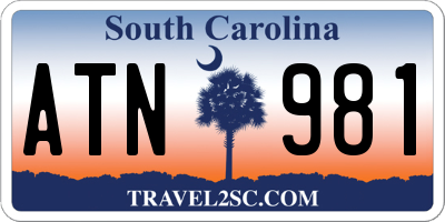 SC license plate ATN981