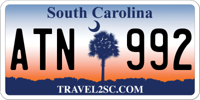 SC license plate ATN992