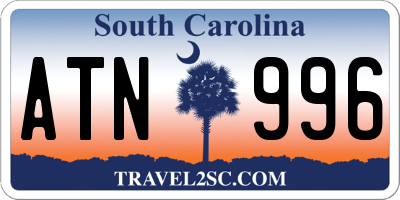 SC license plate ATN996