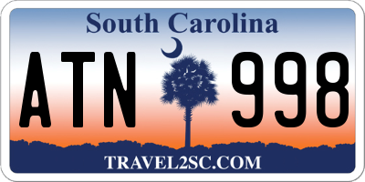 SC license plate ATN998