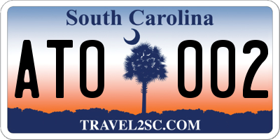 SC license plate ATO002