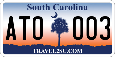 SC license plate ATO003