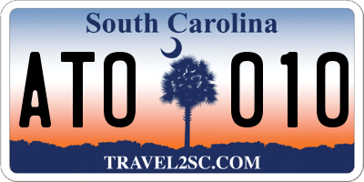 SC license plate ATO010
