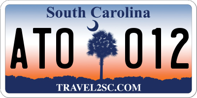 SC license plate ATO012