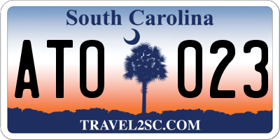 SC license plate ATO023