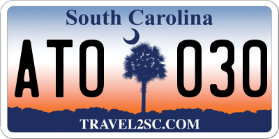 SC license plate ATO030