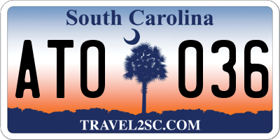 SC license plate ATO036