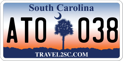 SC license plate ATO038