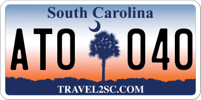 SC license plate ATO040