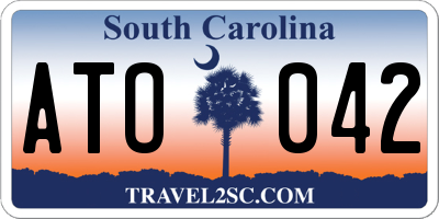 SC license plate ATO042