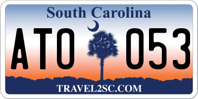 SC license plate ATO053