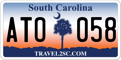 SC license plate ATO058