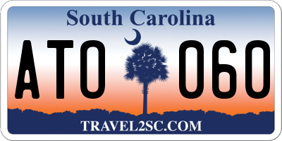 SC license plate ATO060