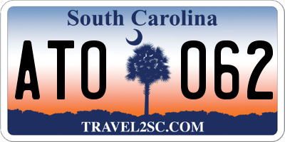 SC license plate ATO062