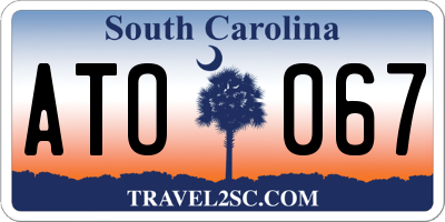 SC license plate ATO067