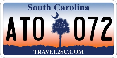 SC license plate ATO072
