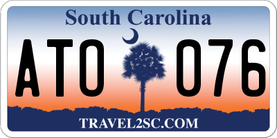 SC license plate ATO076