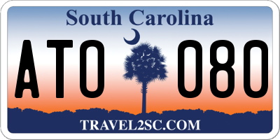SC license plate ATO080