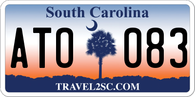 SC license plate ATO083