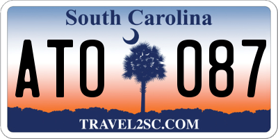 SC license plate ATO087