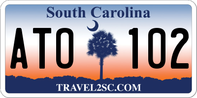 SC license plate ATO102