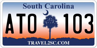SC license plate ATO103