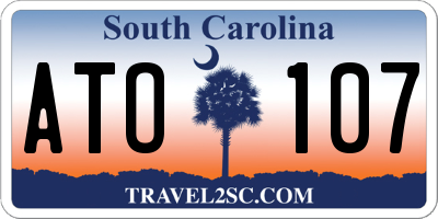 SC license plate ATO107