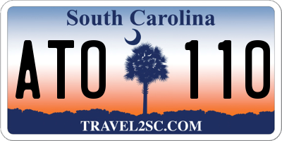 SC license plate ATO110