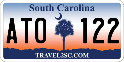 SC license plate ATO122