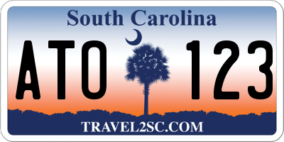 SC license plate ATO123