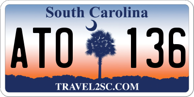 SC license plate ATO136