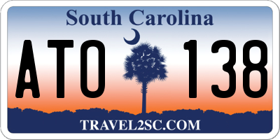 SC license plate ATO138