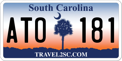 SC license plate ATO181