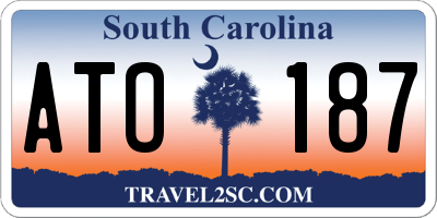 SC license plate ATO187