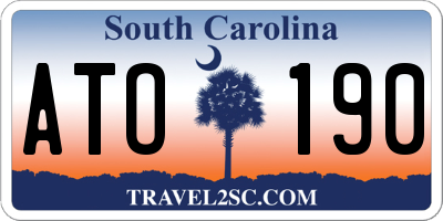 SC license plate ATO190